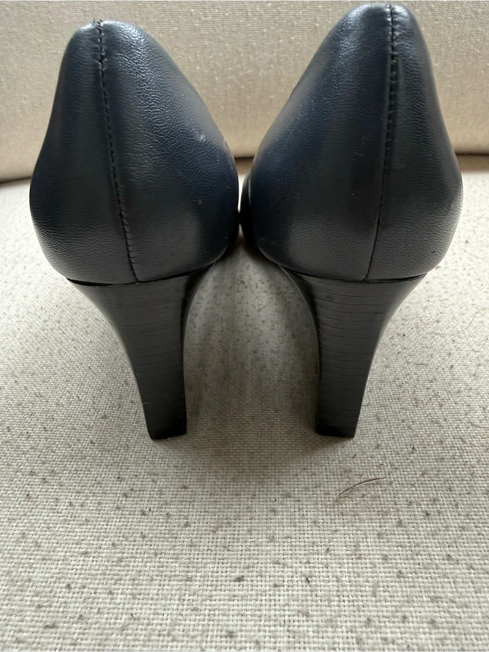 Tory Burch Black Leather Flats with Gold Logo Medallions